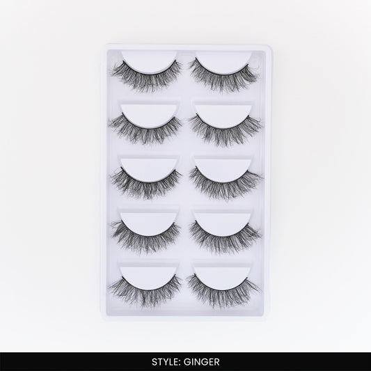 Ginger False Eye Lashes | Natural Daily Wear | Vegan Cruelty-Free | Pair of 5