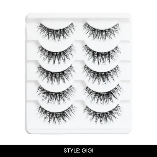 Gigi False Eyelashes | Pair of 5 | Fake Eyelashes for Women | Neat Everyday Look | Lightweight Band