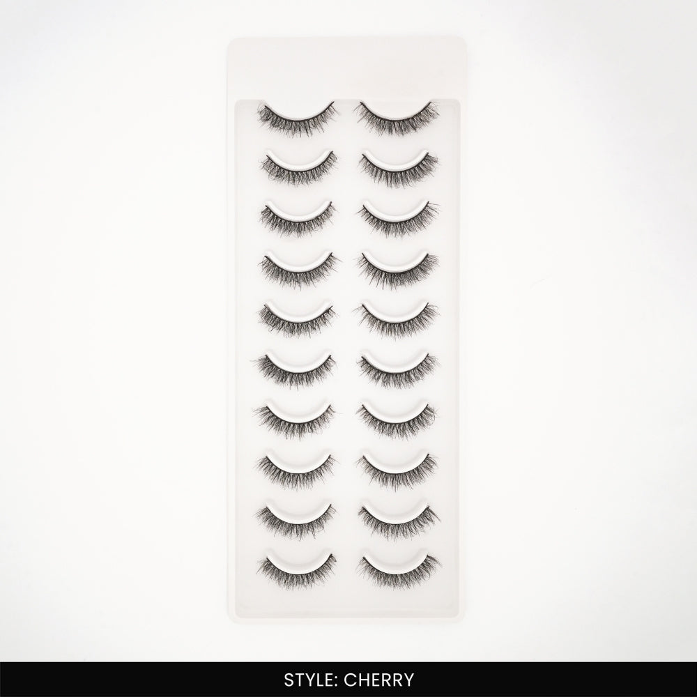 Cherry False Eye Lashes | Medium Occasion Wear | Vegan Cruelty-Free | Pair of 10