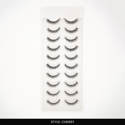 Cherry False Eye Lashes | Medium Occasion Wear | Vegan Cruelty-Free | Pair of 10