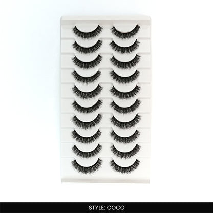 Coco False Eye Lashes | Medium Occasion Wear | Vegan Cruelty-Free | Pair of 10