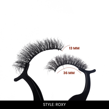 Roxy False Eyelashes | Pair of 10 | Fake Eyelashes for Women | Bold Volume Look | Lightweight Band