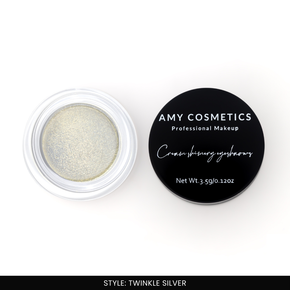 AMY LASHES Cream Shining Eyeshadow | Twinkle Silver | Metallic Finish | Pigmented Formula