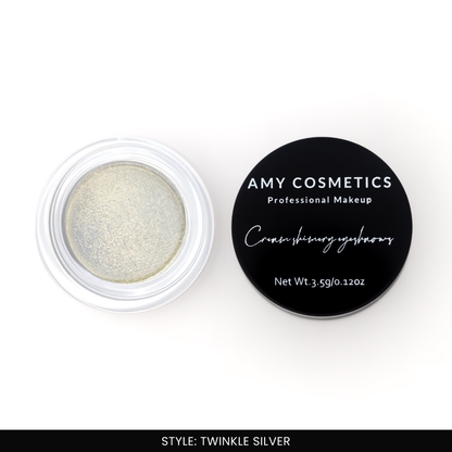AMY LASHES Cream Shining Eyeshadow | Twinkle Silver | Metallic Finish | Pigmented Formula