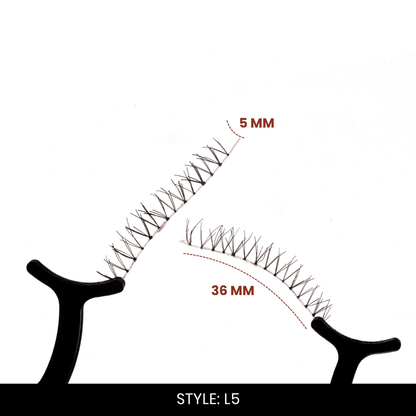 L5 False Eyelashes | Pair of 10 | Fake Eyelashes for Women | Everyday & Party Wear | Lightweight Band