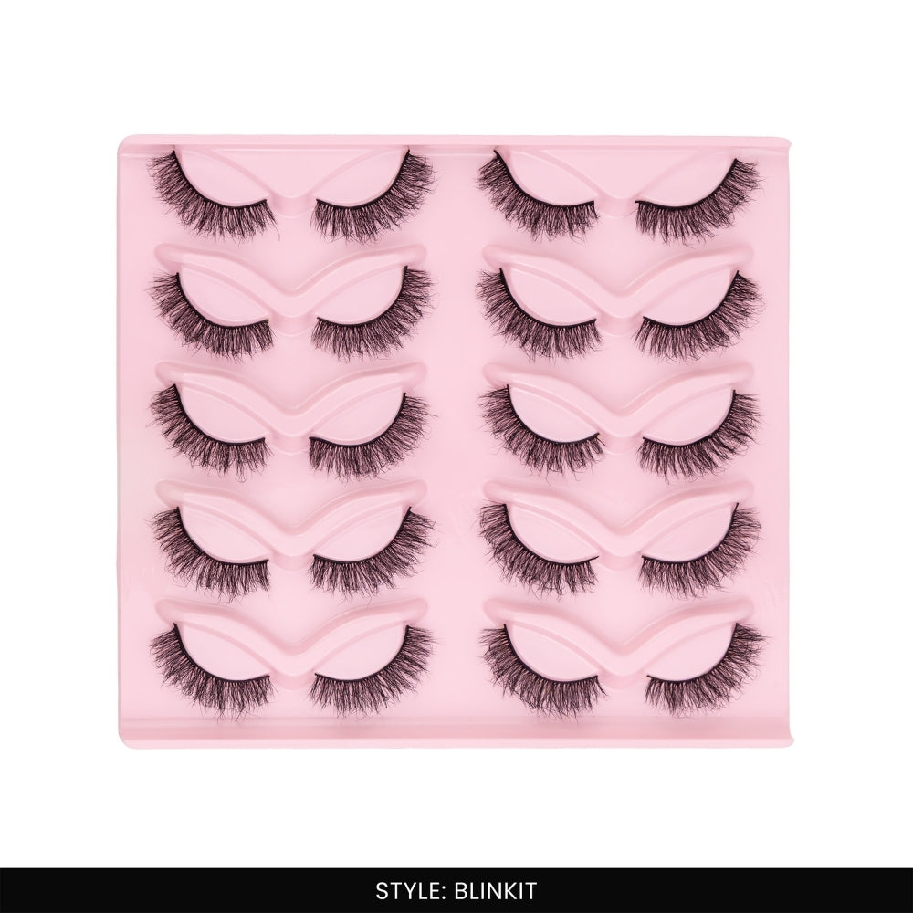 Blink It False Eye Lashes | Bold Dramatic Glam | Vegan Cruelty-Free | Pair of 10