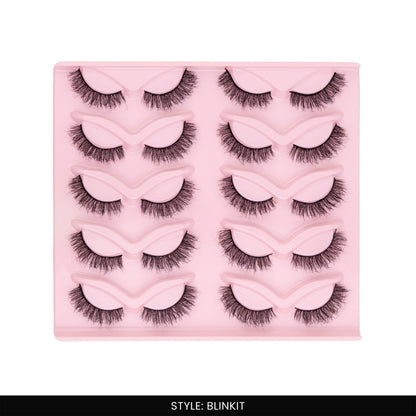 Blink It False Eye Lashes | Bold Dramatic Glam | Vegan Cruelty-Free | Pair of 10