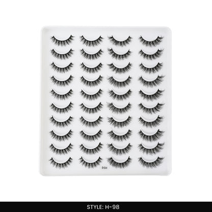 H-98 False Eye Lashes | Bold Dramatic Glam | Vegan Cruelty-Free | Pair of 20