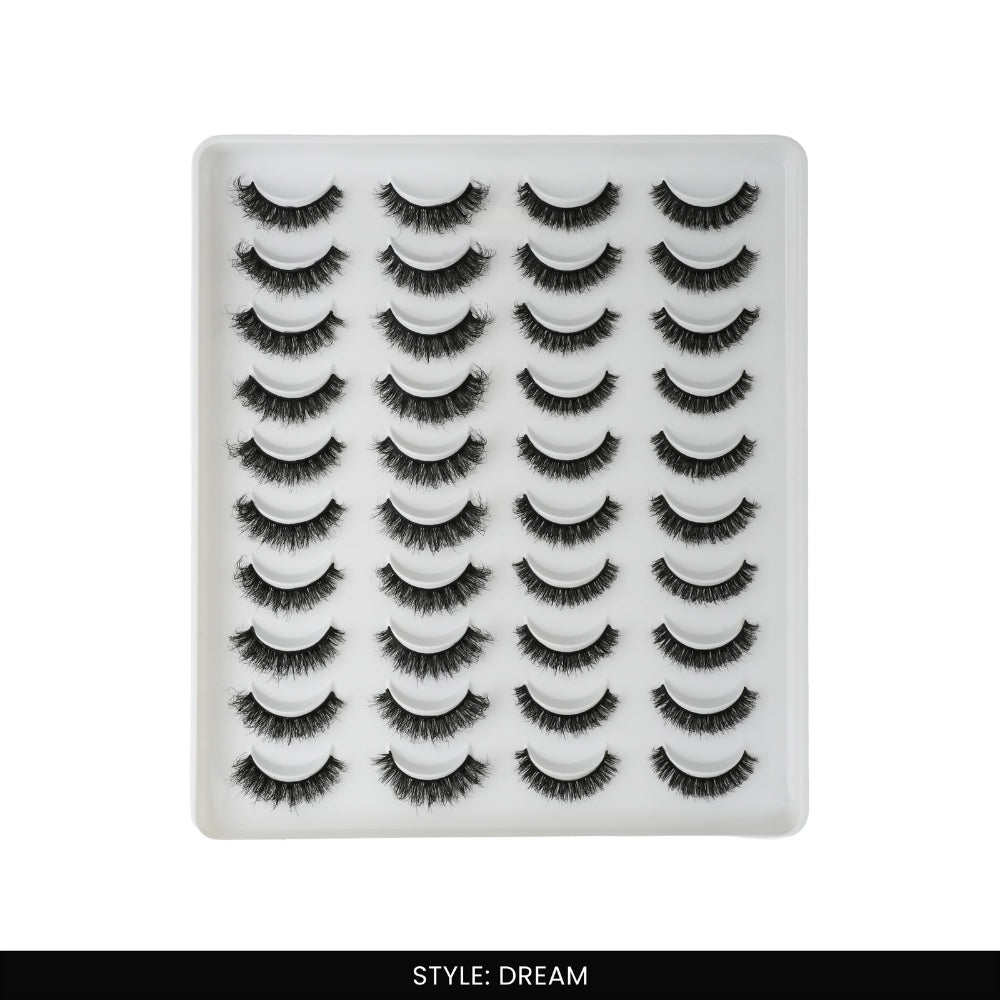 Dream False Eye Lashes | Bold Dramatic Glam | Vegan Cruelty-Free | Pair of 20