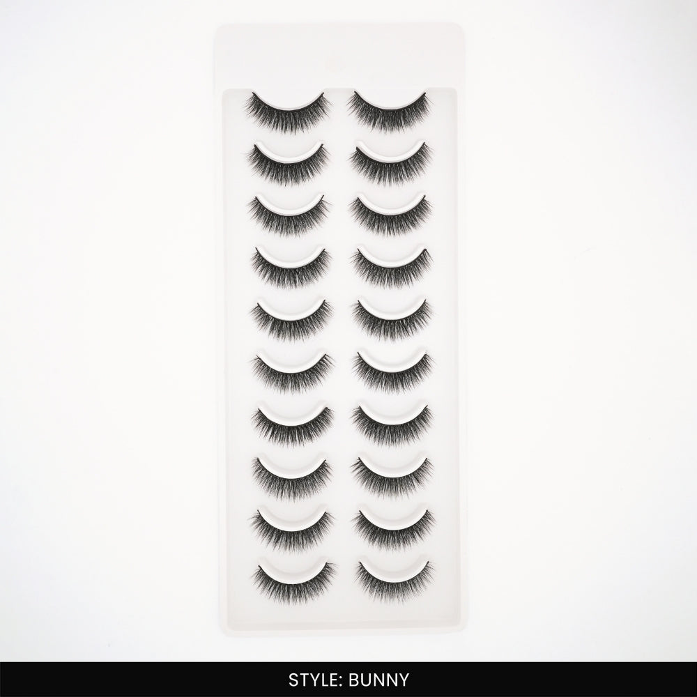 Bunny False Eye Lashes | Medium Occasion Wear | Vegan Cruelty-Free | Pair of 10
