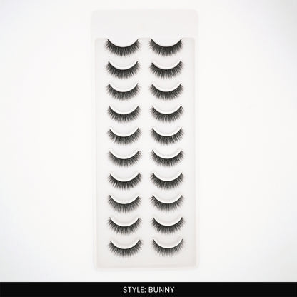 Bunny False Eye Lashes | Medium Occasion Wear | Vegan Cruelty-Free | Pair of 10