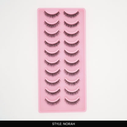 Norah False Eye Lashes | Bold Dramatic Glam | Vegan Cruelty-Free | Pair of 10