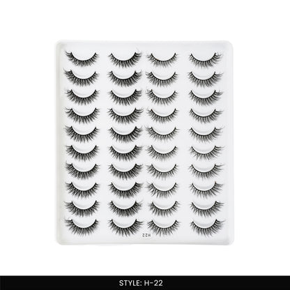 H-22 False Eye Lashes | Bold Dramatic Glam | Vegan Cruelty-Free | Pair of 20