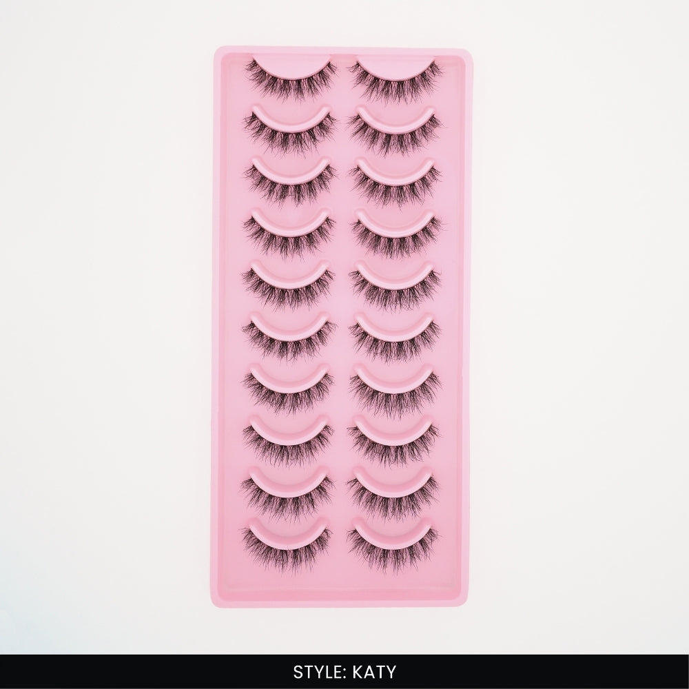 Katy False Eye Lashes | Medium Occasion Wear | Vegan Cruelty-Free | Pair of 10