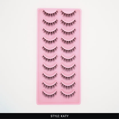 Katy False Eye Lashes | Medium Occasion Wear | Vegan Cruelty-Free | Pair of 10