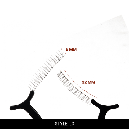 L3 False Eyelashes | Pair of 10 | Fake Eyelashes for Women | Everyday & Party Wear | Lightweight Band