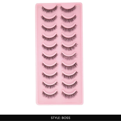 Boss False Eye Lashes | Bold Dramatic Glam | Vegan Cruelty-Free | Pair of 10