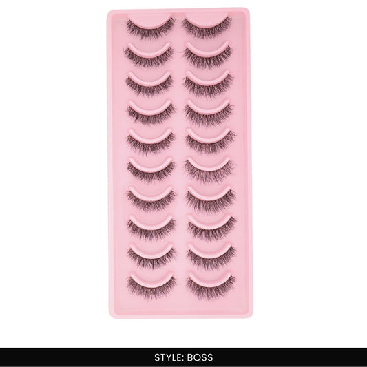 Boss False Eye Lashes | Bold Dramatic Glam | Vegan Cruelty-Free | Pair of 10