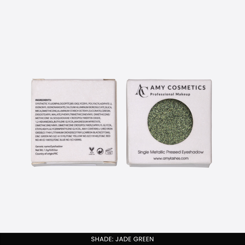 Jade Green Single Metallic Pressed Eyeshadow | Pigmented | Long-Wearing