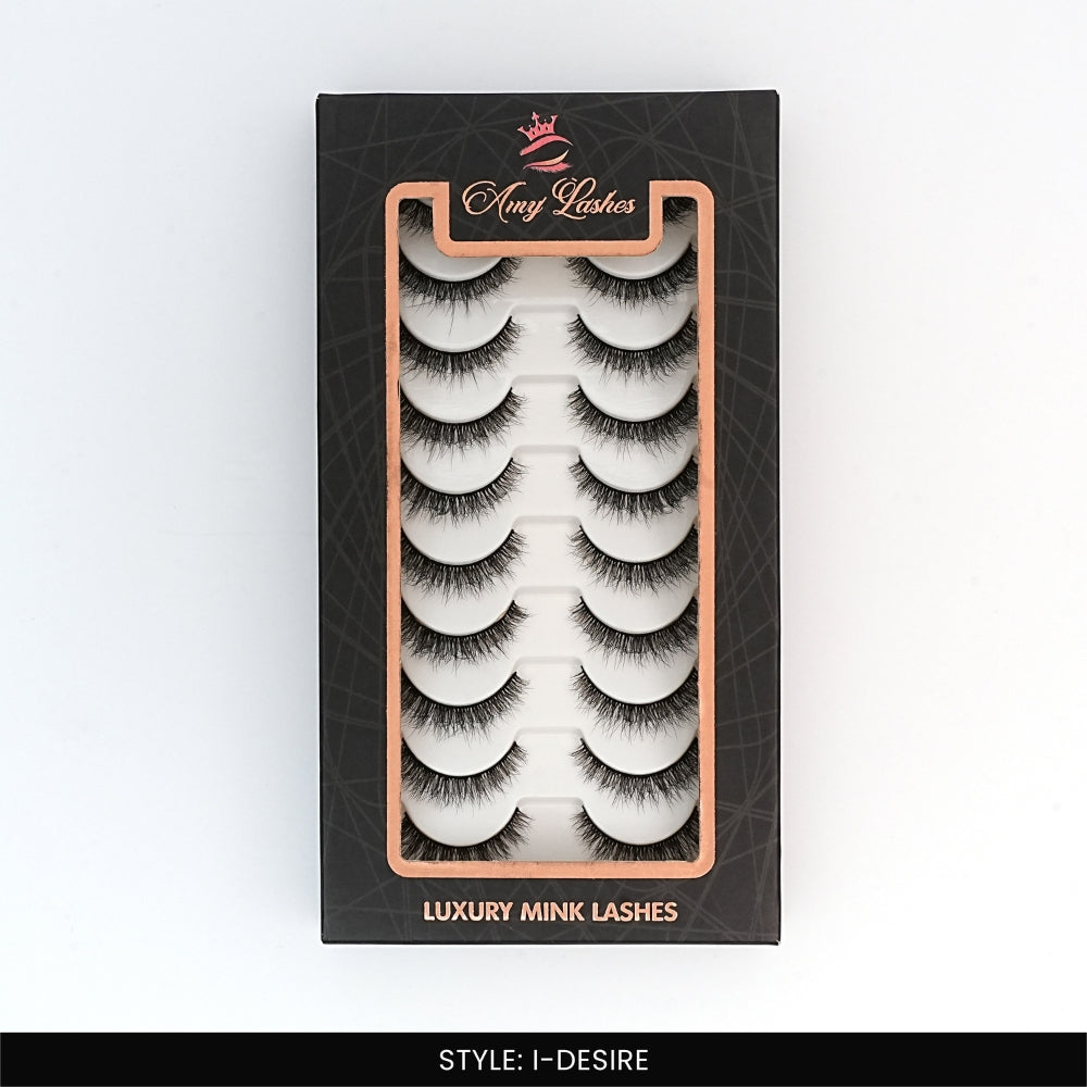 I-Desire False Eye Lashes | Bold Dramatic Glam | Vegan Cruelty-Free | Pair of 10
