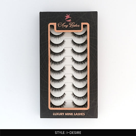 I-Desire False Eye Lashes | Bold Dramatic Glam | Vegan Cruelty-Free | Pair of 10