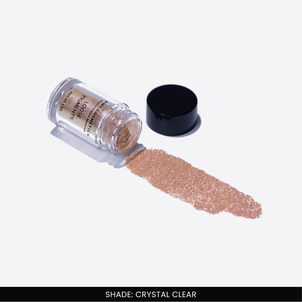 Crystal Clear Loose Pigments | Highly Pigmented Eyeshadow Powder | Shimmer Finish