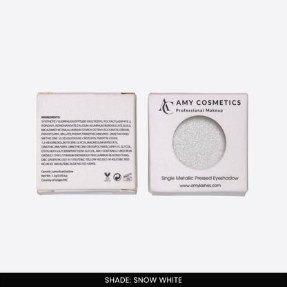 Snow White Single Metallic Pressed Eyeshadow | Pigmented | Long-Wearing