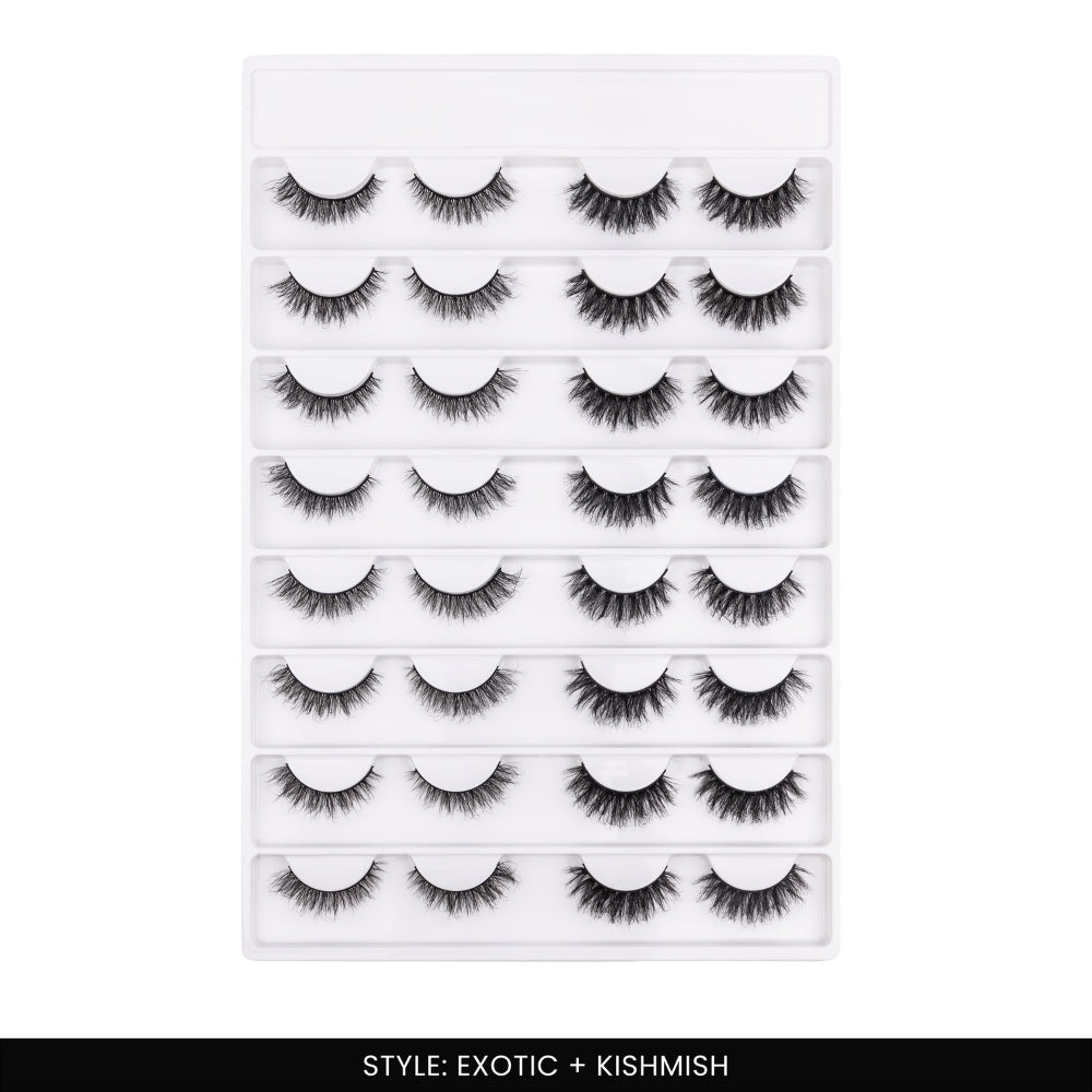 Kishmish + Exotic False Eye Lashes | Medium Occasion Wear | Vegan Cruelty-Free | Pair of 16