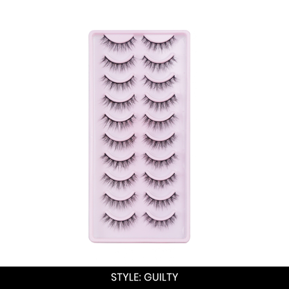 Guilty False Eyelashes | Pair of 10 | Fake Eyelashes for Women | Bold Volume Look | Lightweight Band