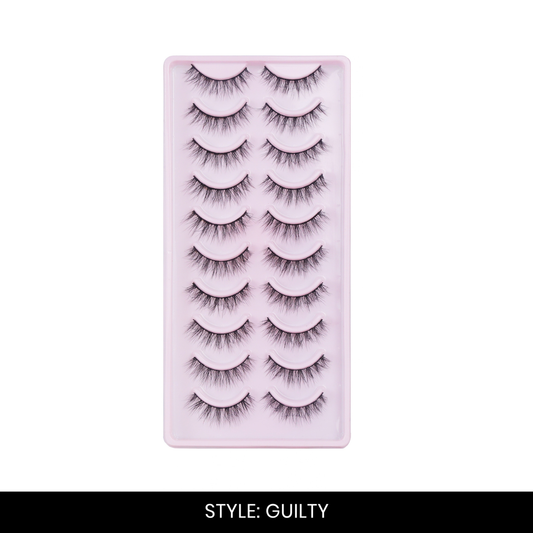 Guilty False Eyelashes | Pair of 10 | Fake Eyelashes for Women | Bold Volume Look | Lightweight Band