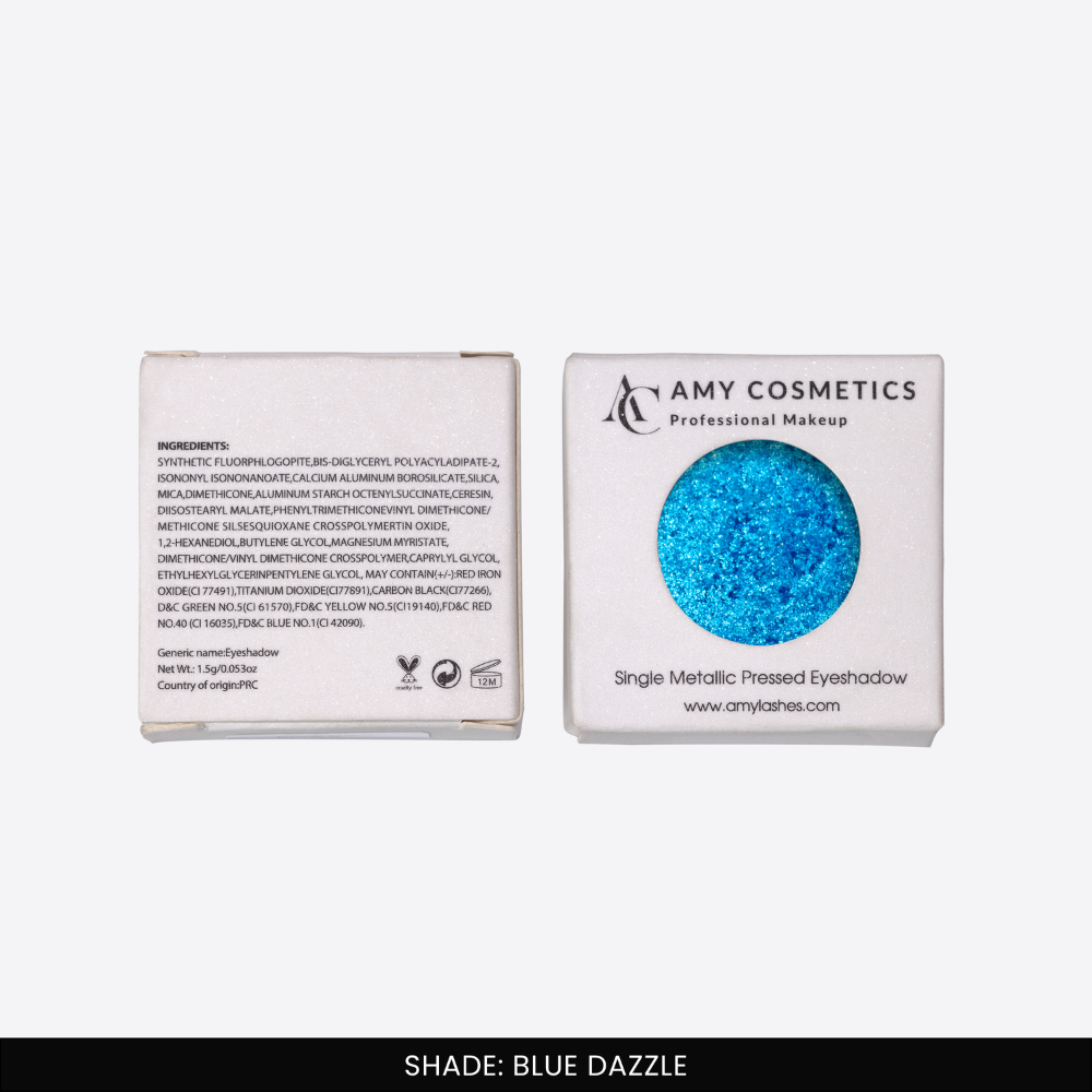 Blue Dazzle Single Metallic Pressed Eyeshadow | Pigmented | Long-Wearing