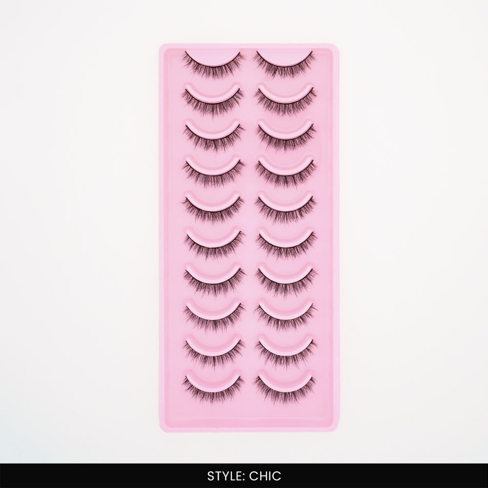 Chic False Eye Lashes | Medium Occasion Wear | Vegan Cruelty-Free | Pair of 10