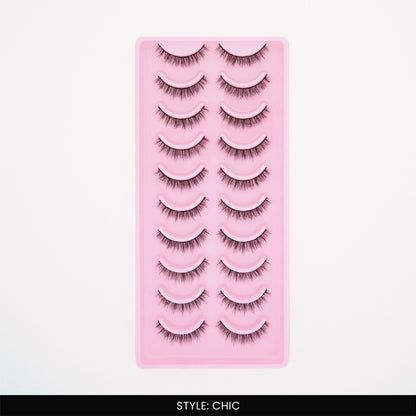 Chic False Eye Lashes | Medium Occasion Wear | Vegan Cruelty-Free | Pair of 10