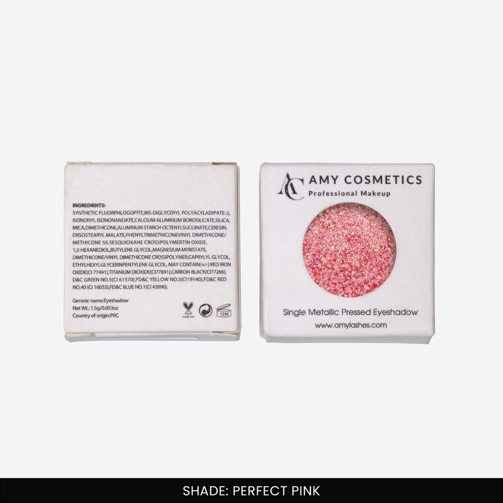Perfect Pink Single Metallic Pressed Eyeshadow | Pigmented | Long-Wearing