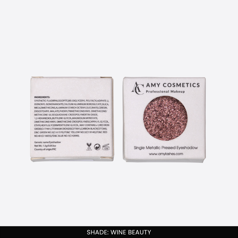 Wine Beauty Single Metallic Pressed Eyeshadow | Pigmented | Long-Wearing