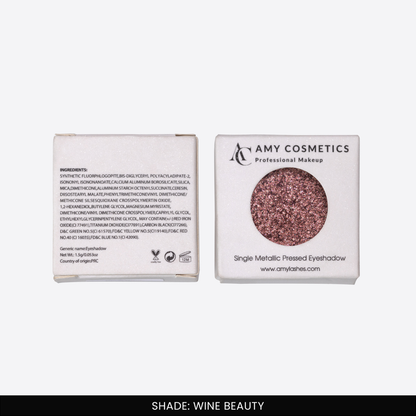 Wine Beauty Single Metallic Pressed Eyeshadow | Pigmented | Long-Wearing