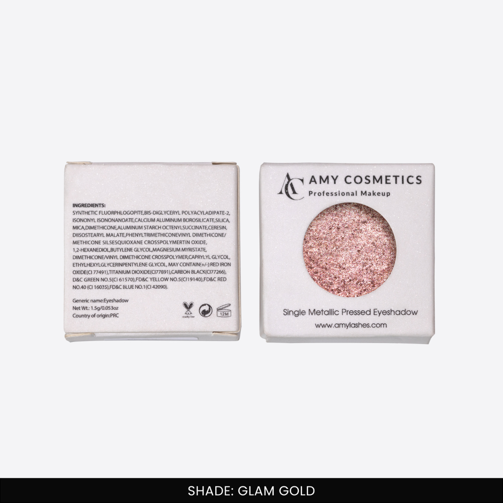 Glam Gold Single Metallic Pressed Eyeshadow | Pigmented | Long-Wearing