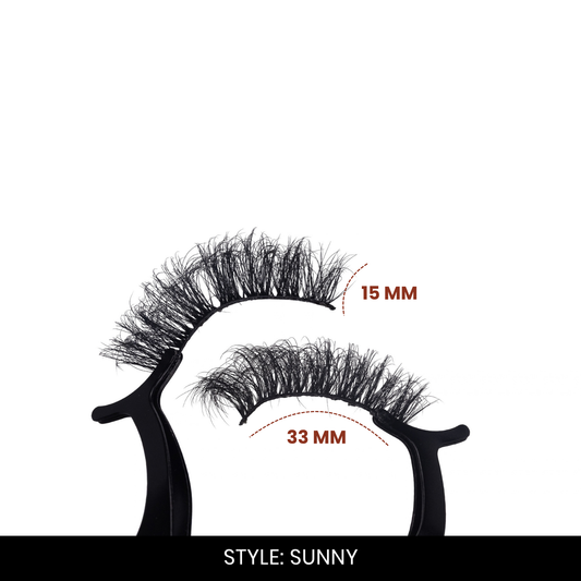 Sunny False Eyelashes | Pair of 20 | Fake Eyelashes for Women | Soft Natural Look | Lightweight Band