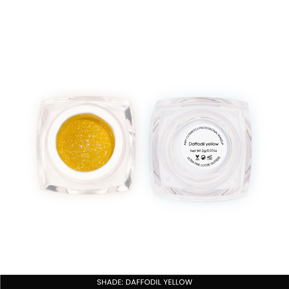 Daffodil Yellow Ultra Fine Loose Glitters | Cosmetic Grade | Face Body Nail