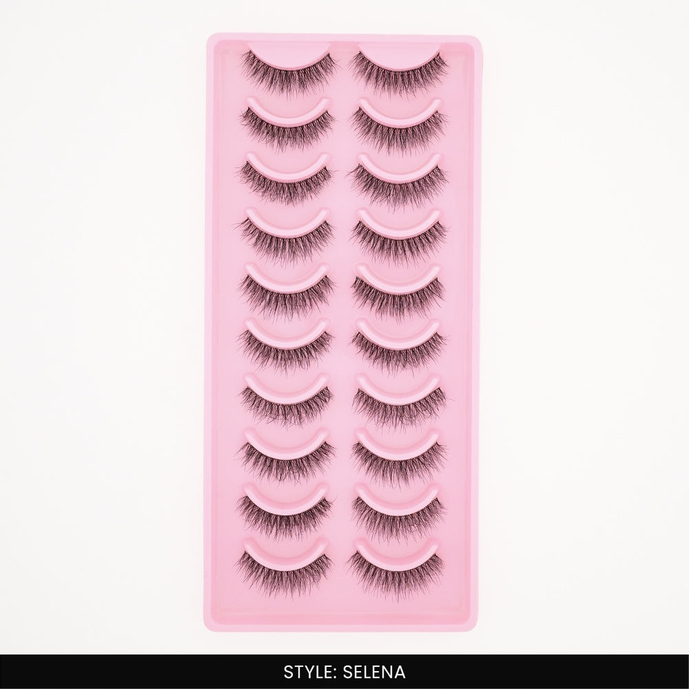Selena False Eye Lashes | Medium Occasion Wear | Vegan Cruelty-Free | Pair of 10