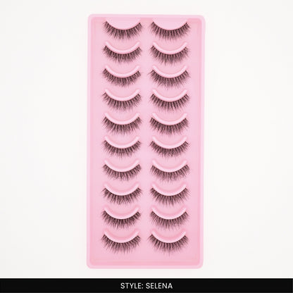 Selena False Eye Lashes | Medium Occasion Wear | Vegan Cruelty-Free | Pair of 10