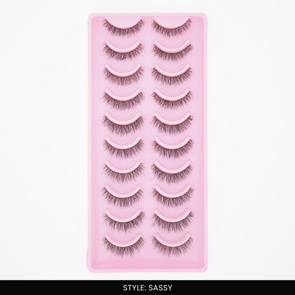 Sassy False Eye Lashes | Medium Occasion Wear | Vegan Cruelty-Free | Pair of 10