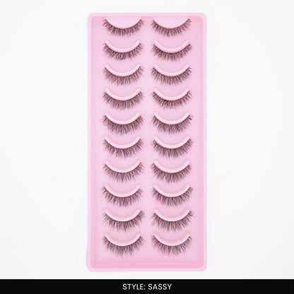 Sassy False Eye Lashes | Medium Occasion Wear | Vegan Cruelty-Free | Pair of 10