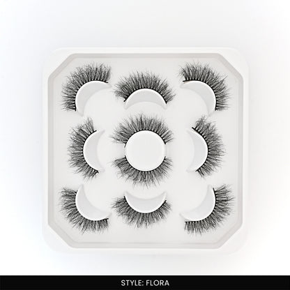 Flora False Eye Lashes | Natural Daily Wear | Vegan Cruelty-Free | Pair of 5
