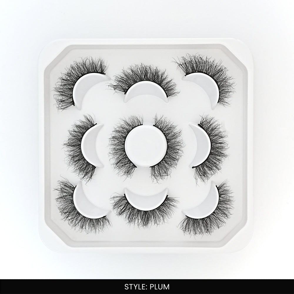 Plum False Eye Lashes | Natural Daily Wear | Vegan Cruelty-Free | Pair of 5