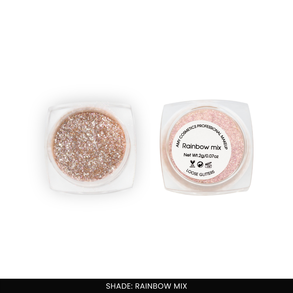 Rainbow Mix Loose Glitters | Cosmetic Grade | Face and Body Use