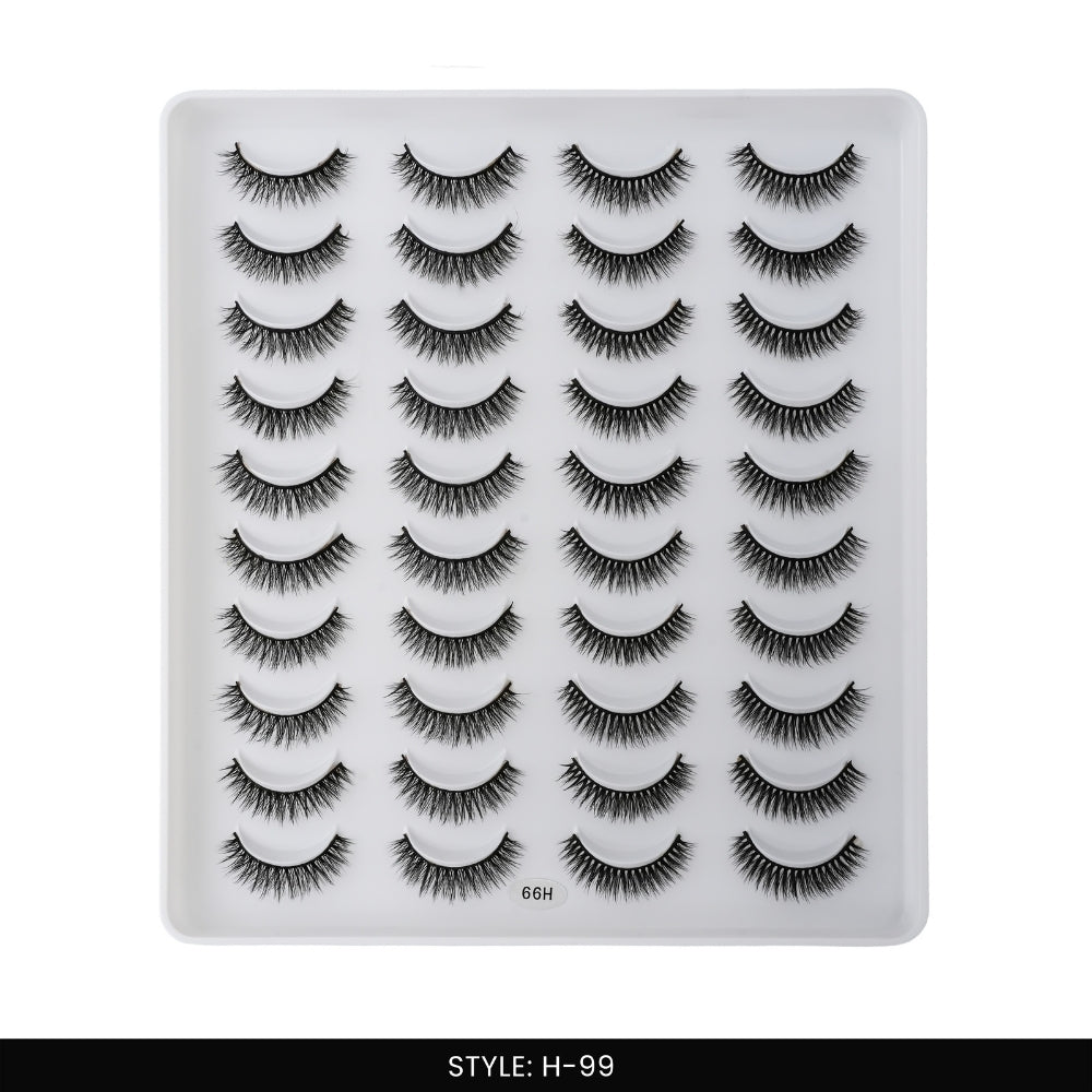 H-99 False Eye Lashes | Bold Dramatic Glam | Vegan Cruelty-Free | Pair of 20