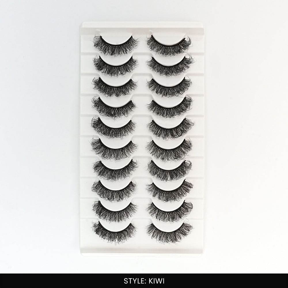 Kiwi False Eye Lashes | Medium Occasion Wear | Vegan Cruelty-Free | Pair of 10