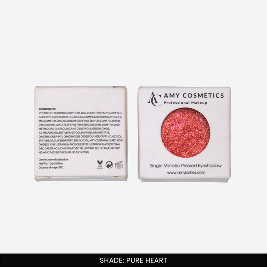 Pure Heart Single Metallic Pressed Eyeshadow | Pigmented | Long-Wearing