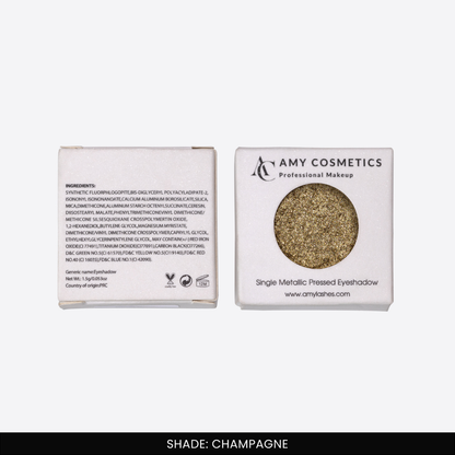 Champagne Single Metallic Pressed Eyeshadow | Pigmented | Long-Wearing